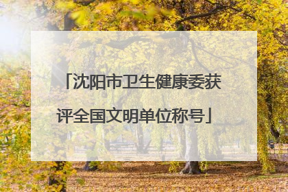 沈阳市卫生健康委获评全国文明单位称号